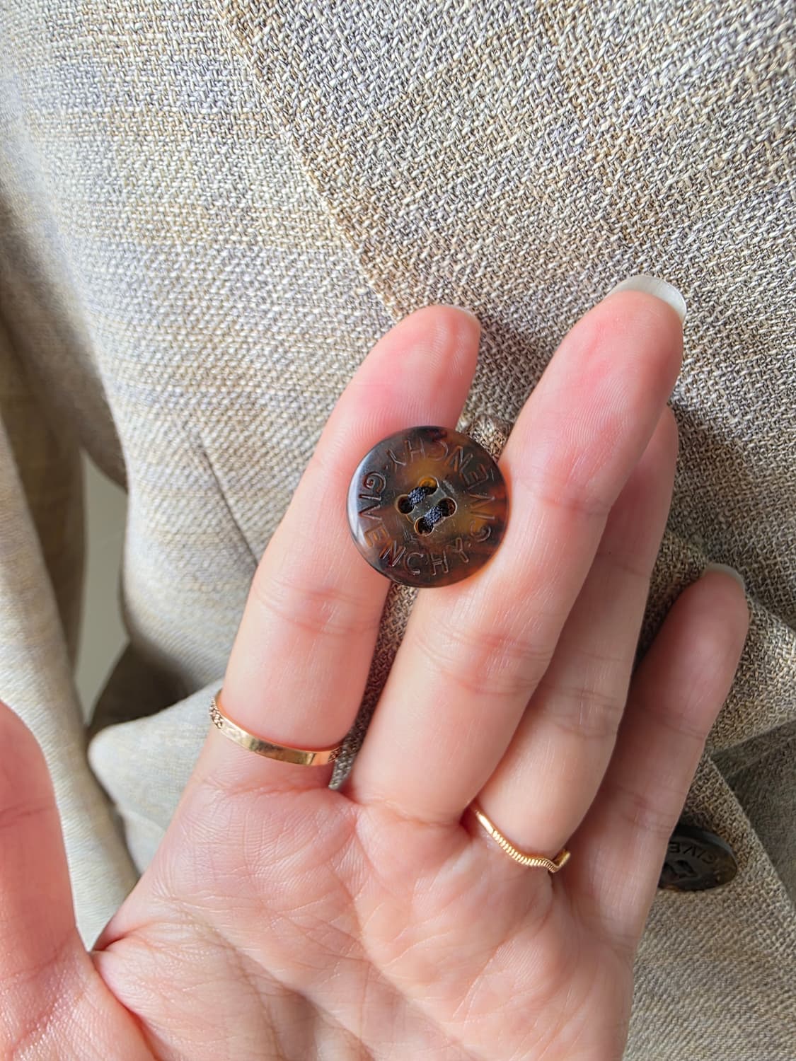 GIVENCHY 지방시 각인 단추 린넨 싱글 남성 자켓 상품이미지5