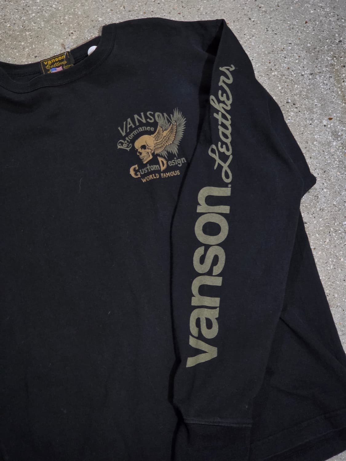 Vanson 밴슨 스컬 해골 블랙 롱슬리브 상품이미지4