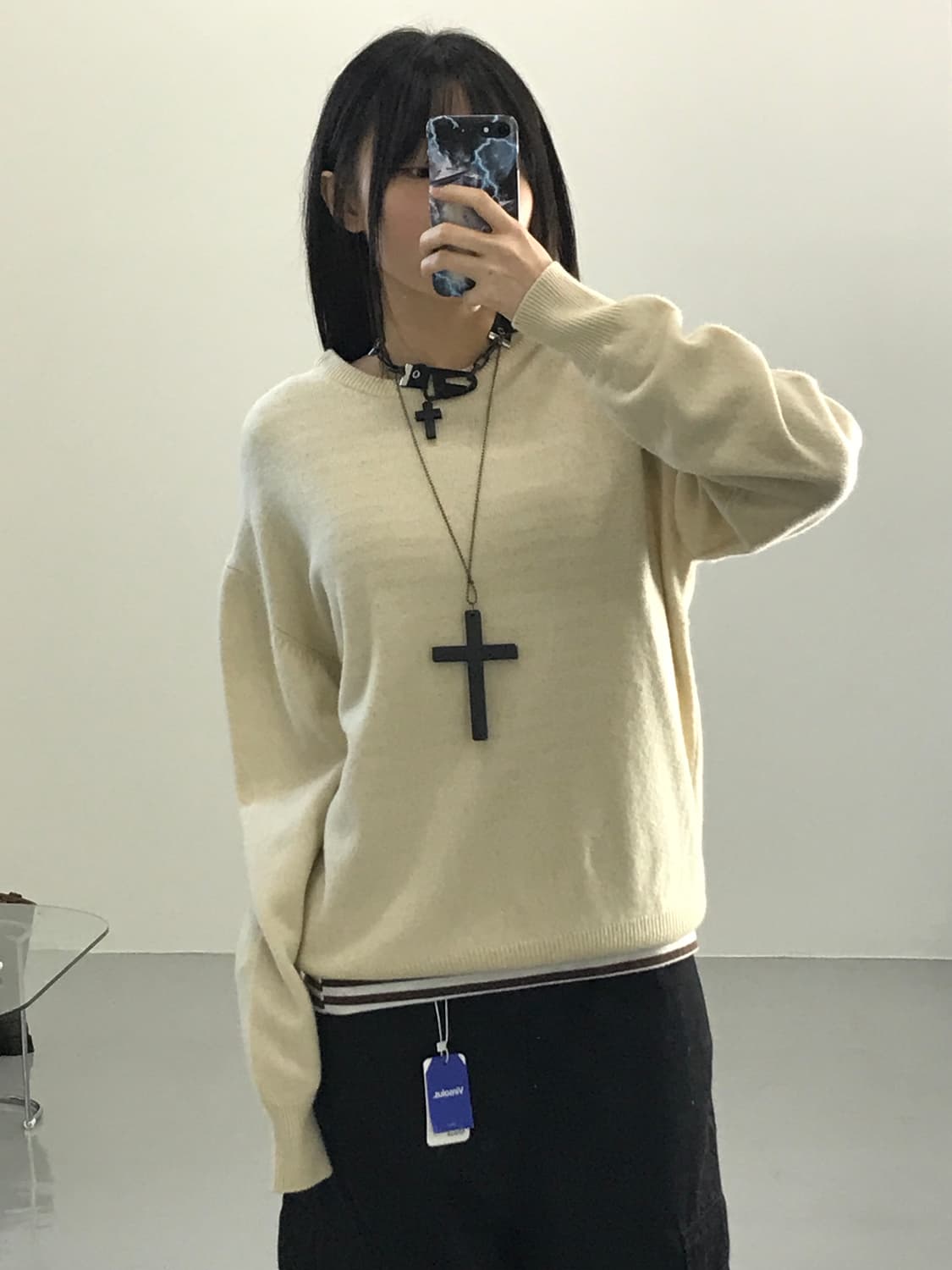 볼 베이지 니트 상품이미지1