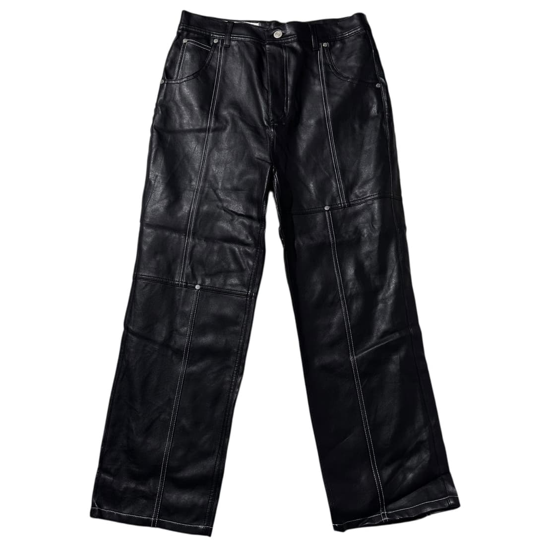 앤더슨벨 보이 레더 패널 크롭 팬츠 상품이미지1