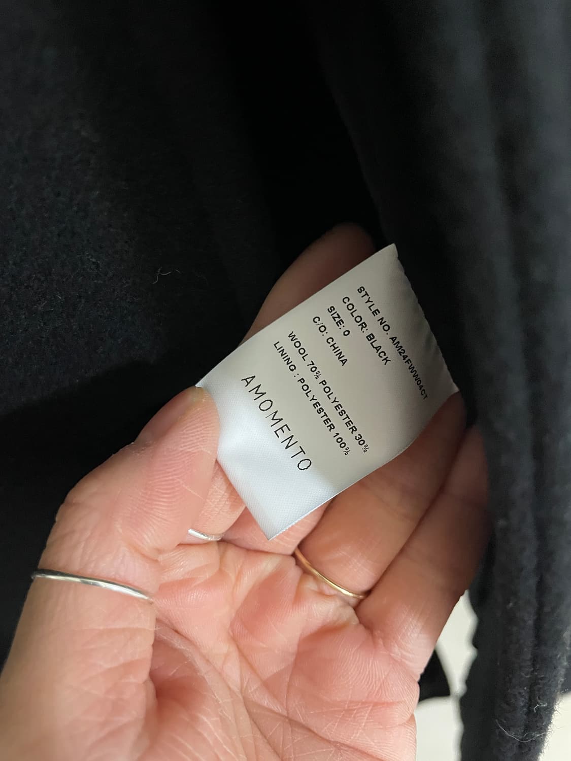 아모멘토 코트 블랙 24fw 상품이미지3