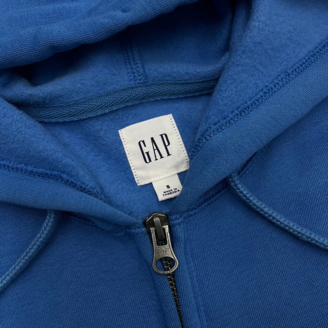 갭 센터로고 블루 후드집업 S 상품이미지5