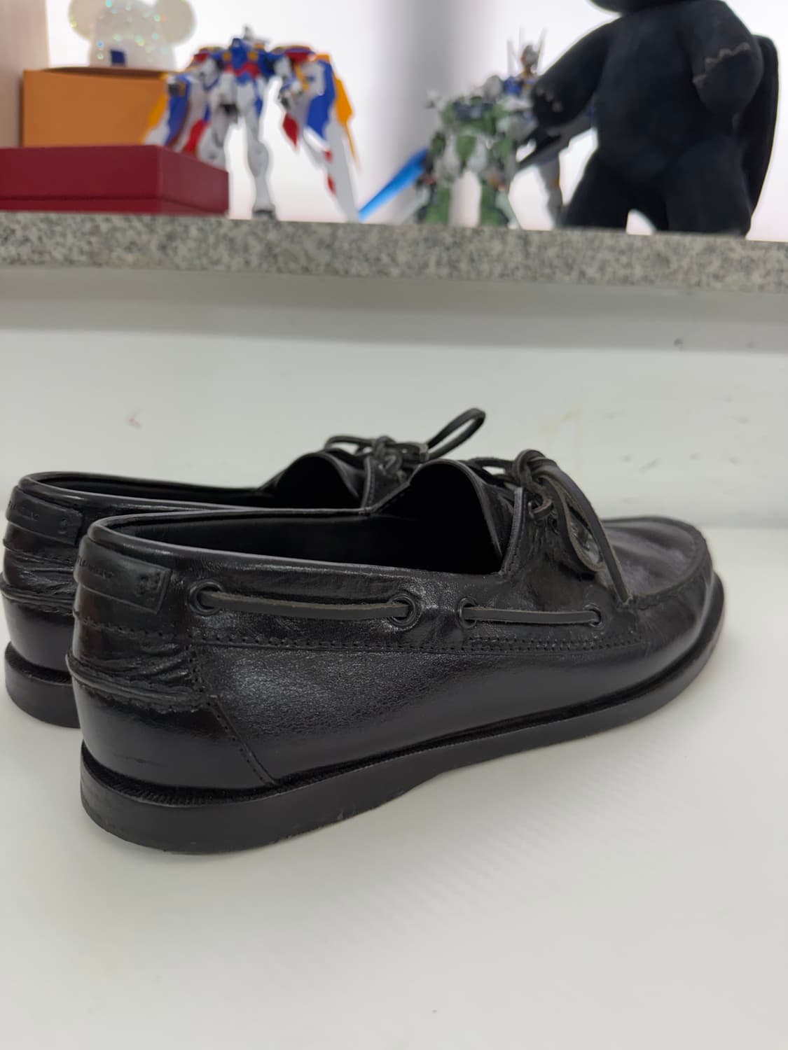 정품) 생로랑 남성 블랙 가죽 보트 슈즈 로퍼 42(265) 상품이미지4