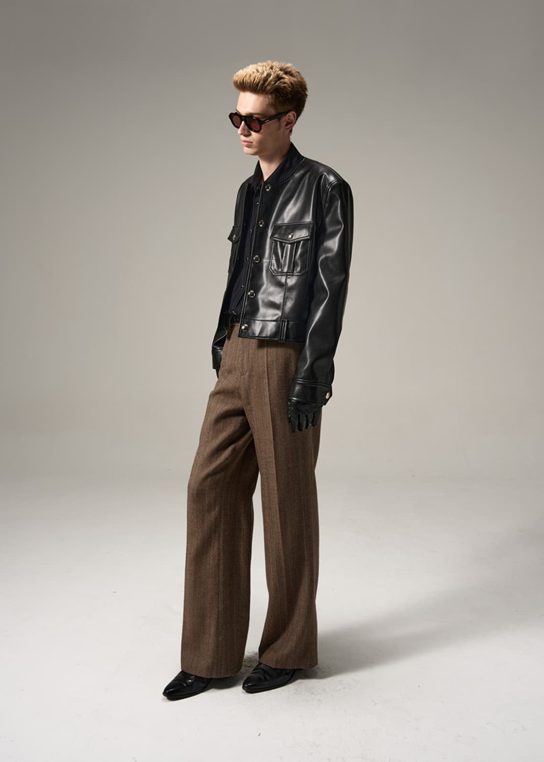 [L] 노이스 퓨어 카라 논카라 카라리스 레더 가죽 자켓 상품이미지3