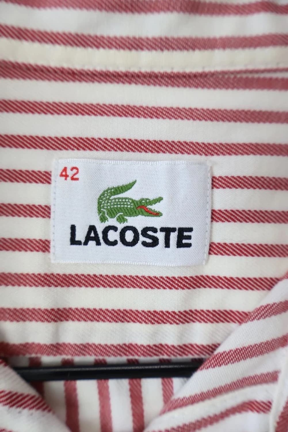 Lacoste Stripe Shirt Red White Japan 상품이미지5