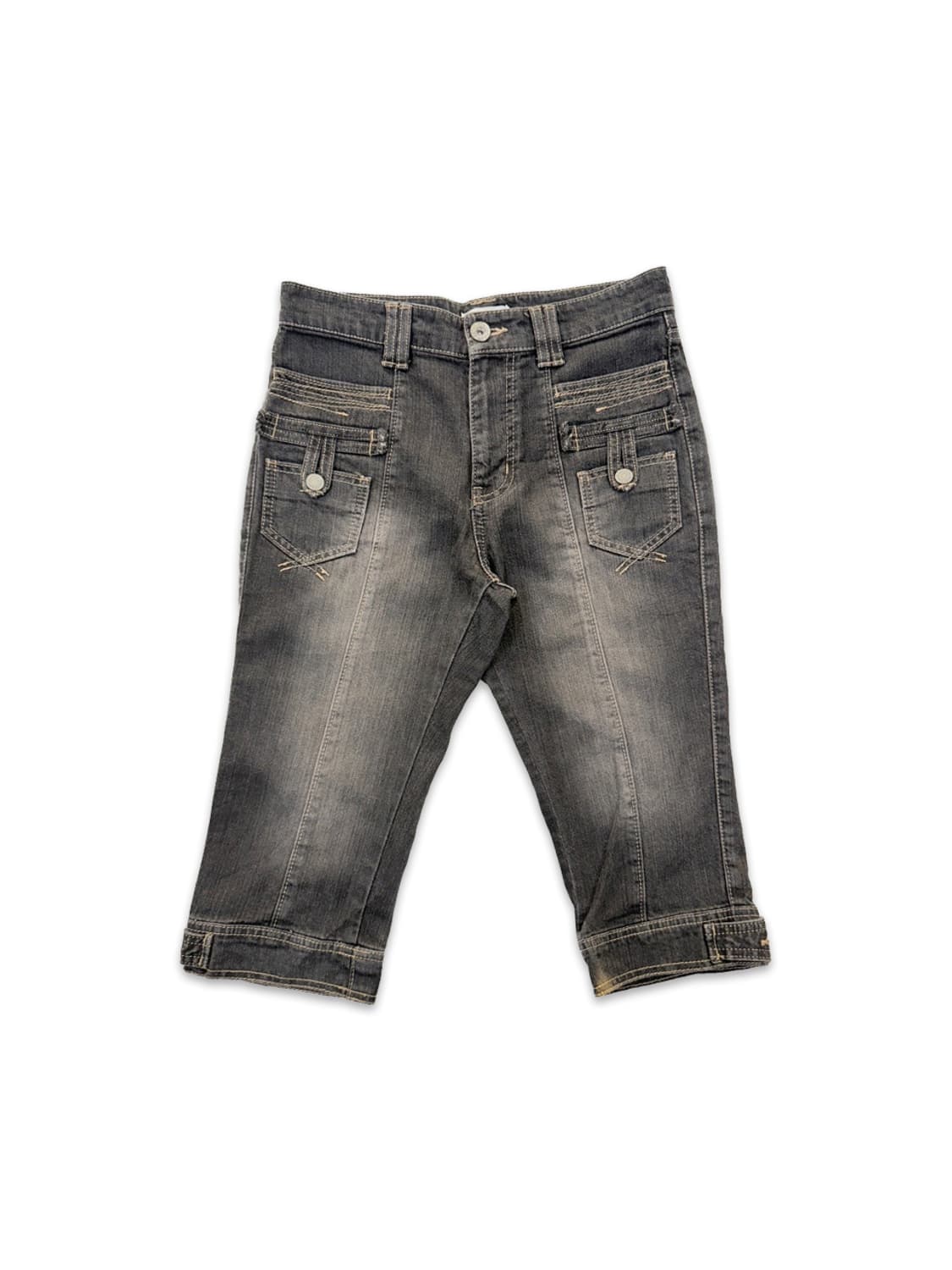 빈티지 블랙 y2k 디테일 카프리 팬츠 상품이미지1