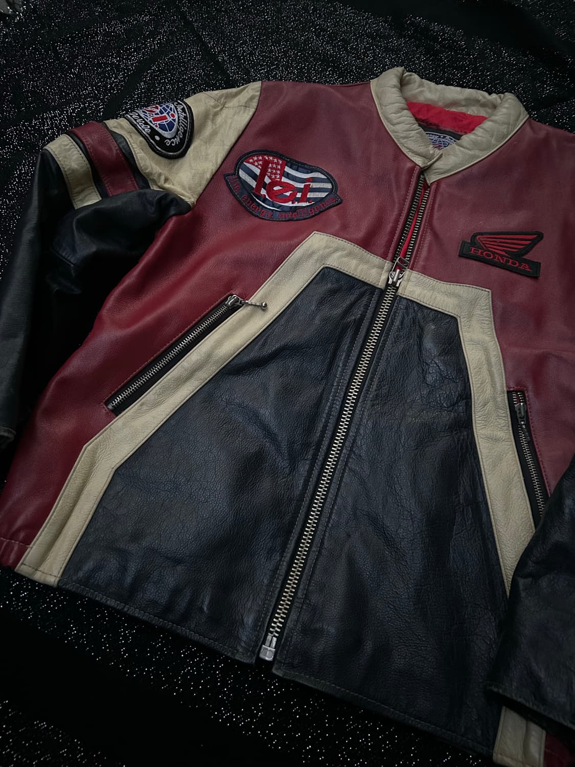 *rare* 1990s HONDA 레이싱 헤비 가죽자켓 상품이미지2