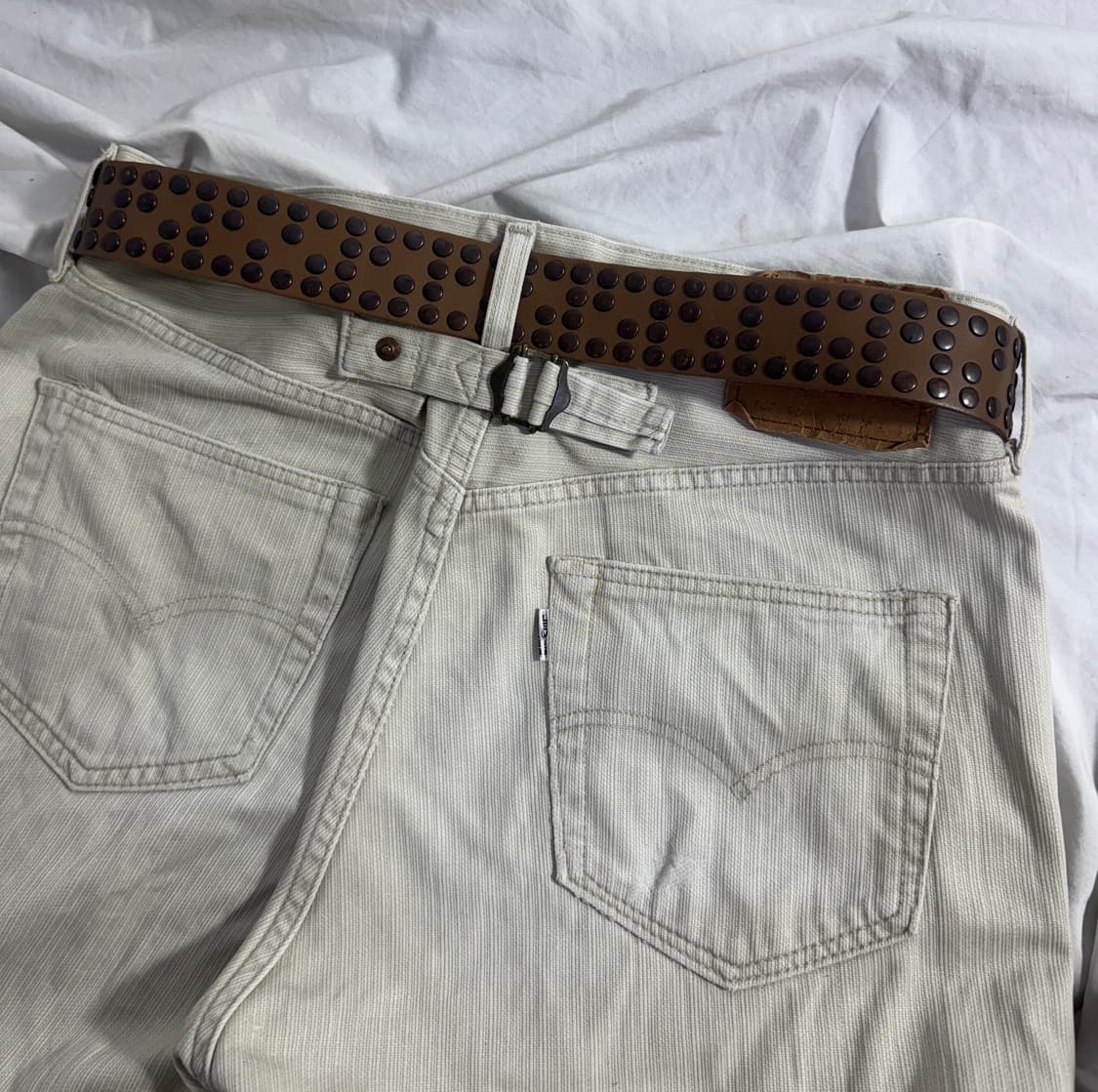 Vanzetti 볼 스터드 레더 벨트 상품이미지2