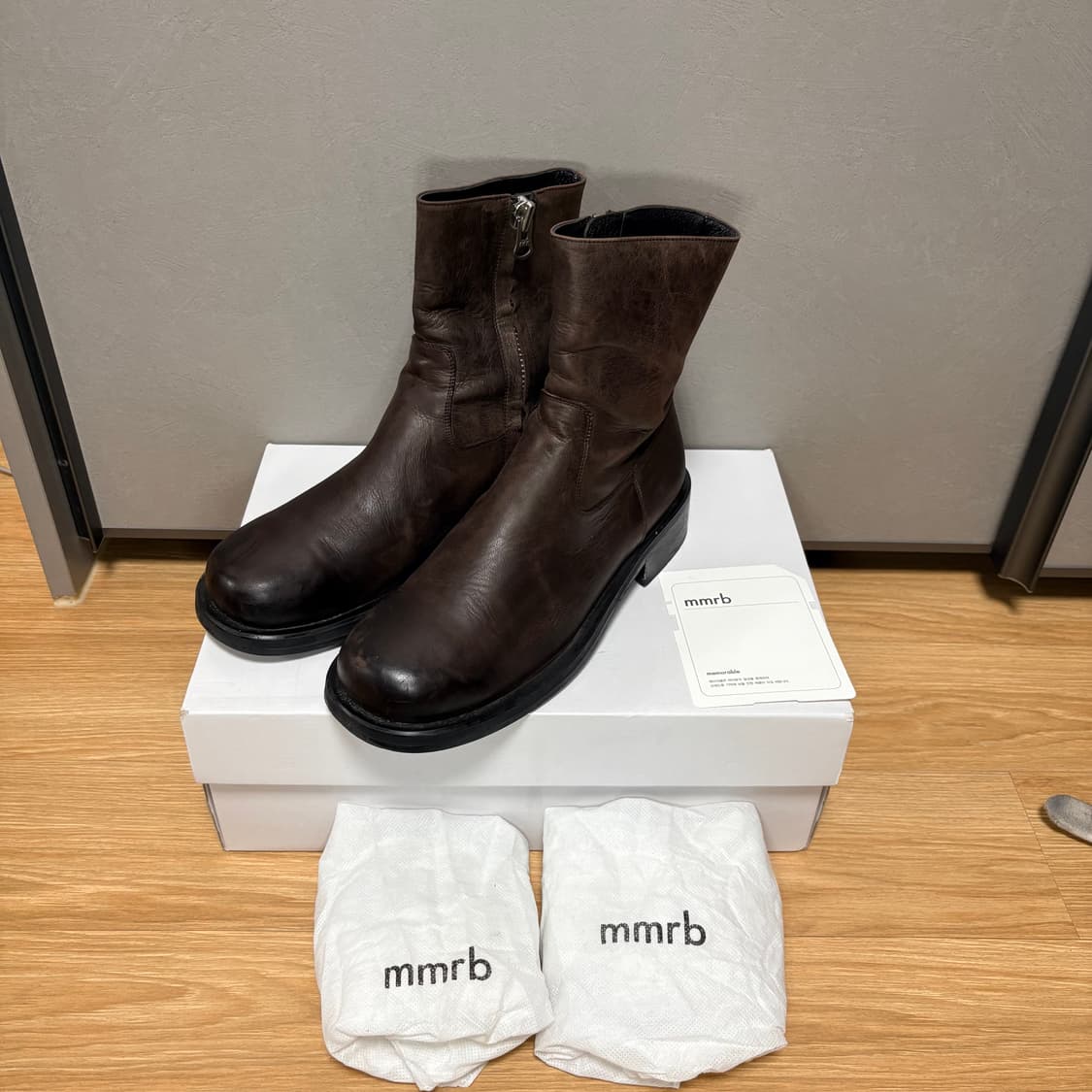 [260] mmrb 메모러블 크랙 레더부츠 브라운 상품이미지1