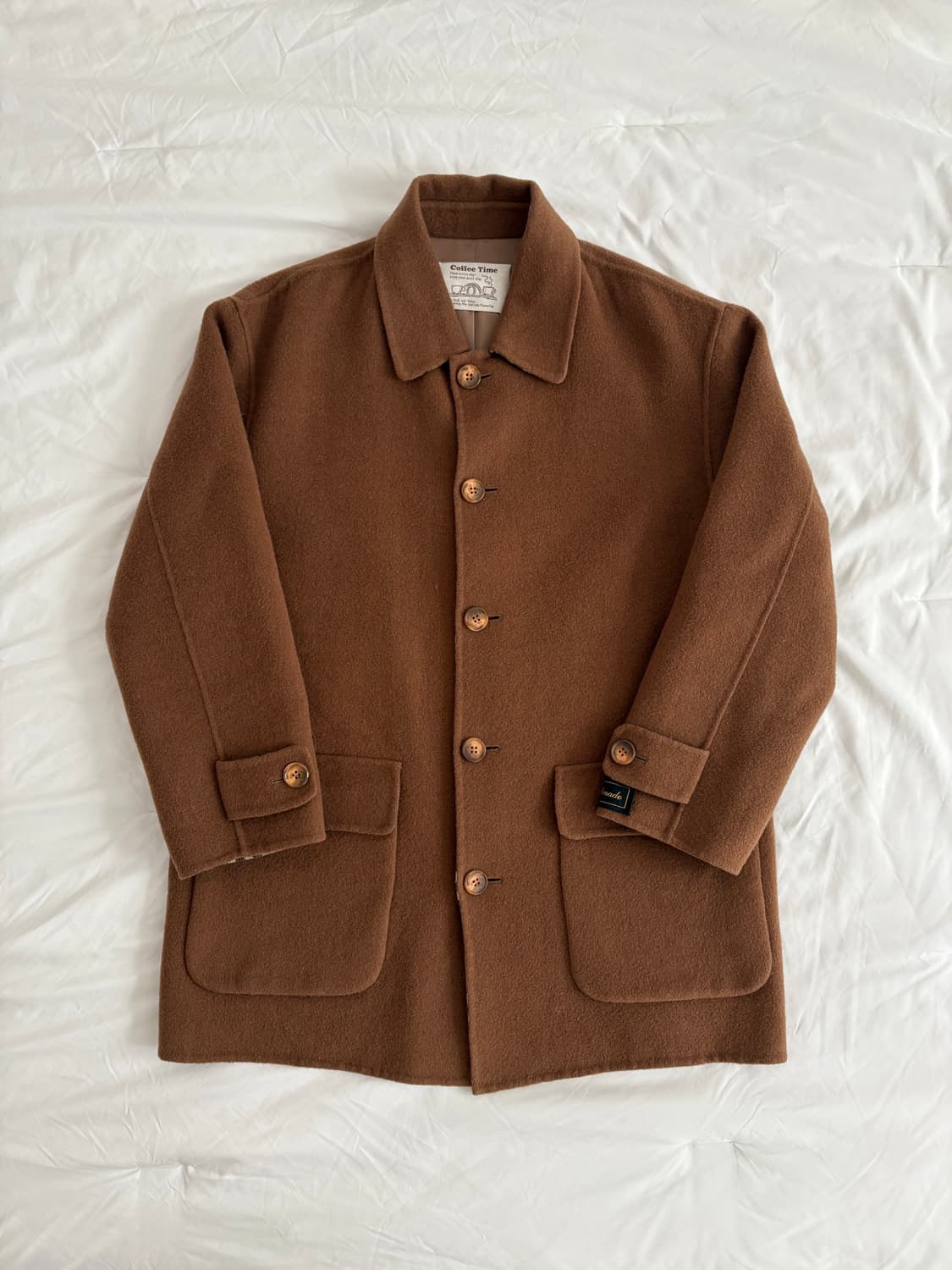 camel handmade half coat 카멜 핸드메이드 하프 코트 상품이미지1