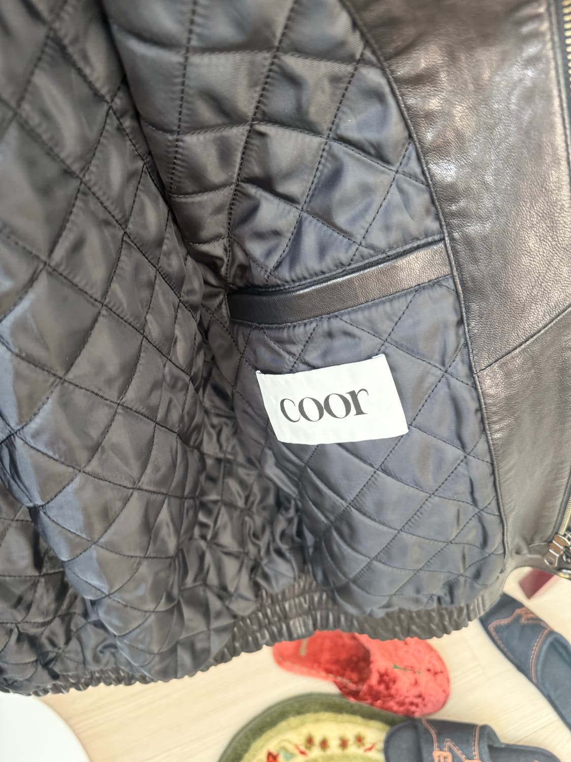 쿠어 coor A-2 가죽자켓 블랙 XL 상품이미지4