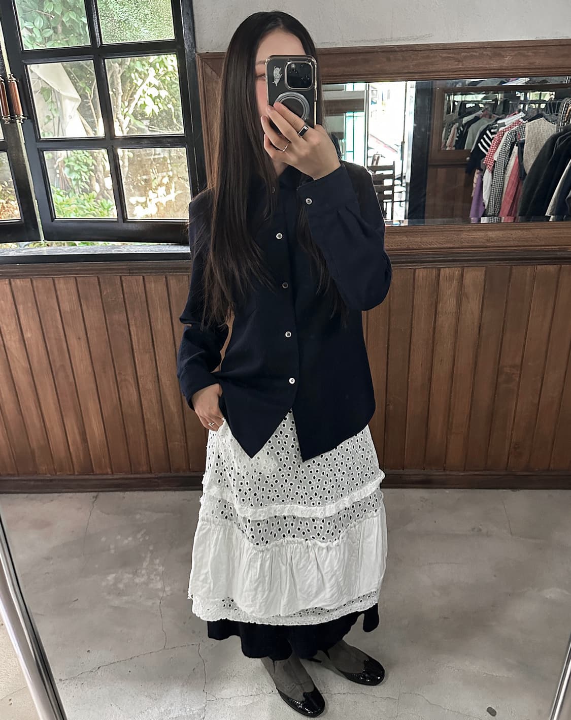 COMME DES GARCONS lace skirt white 상품이미지3