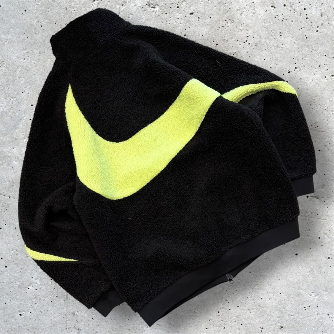 [XL] 나이키 블랙 형광 빅스우시 뽀글이 플리스 자켓 D379 상품이미지2