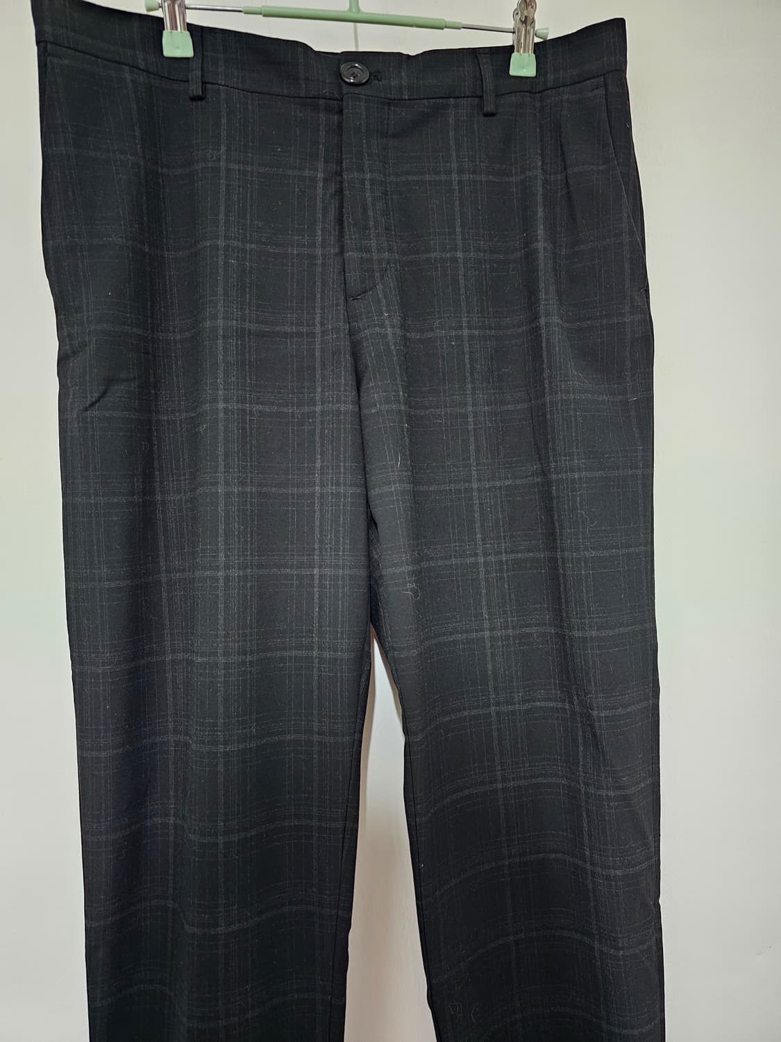 자라 모소재 와이드핏 블랙체크 슬랙스 32-34 상품이미지2