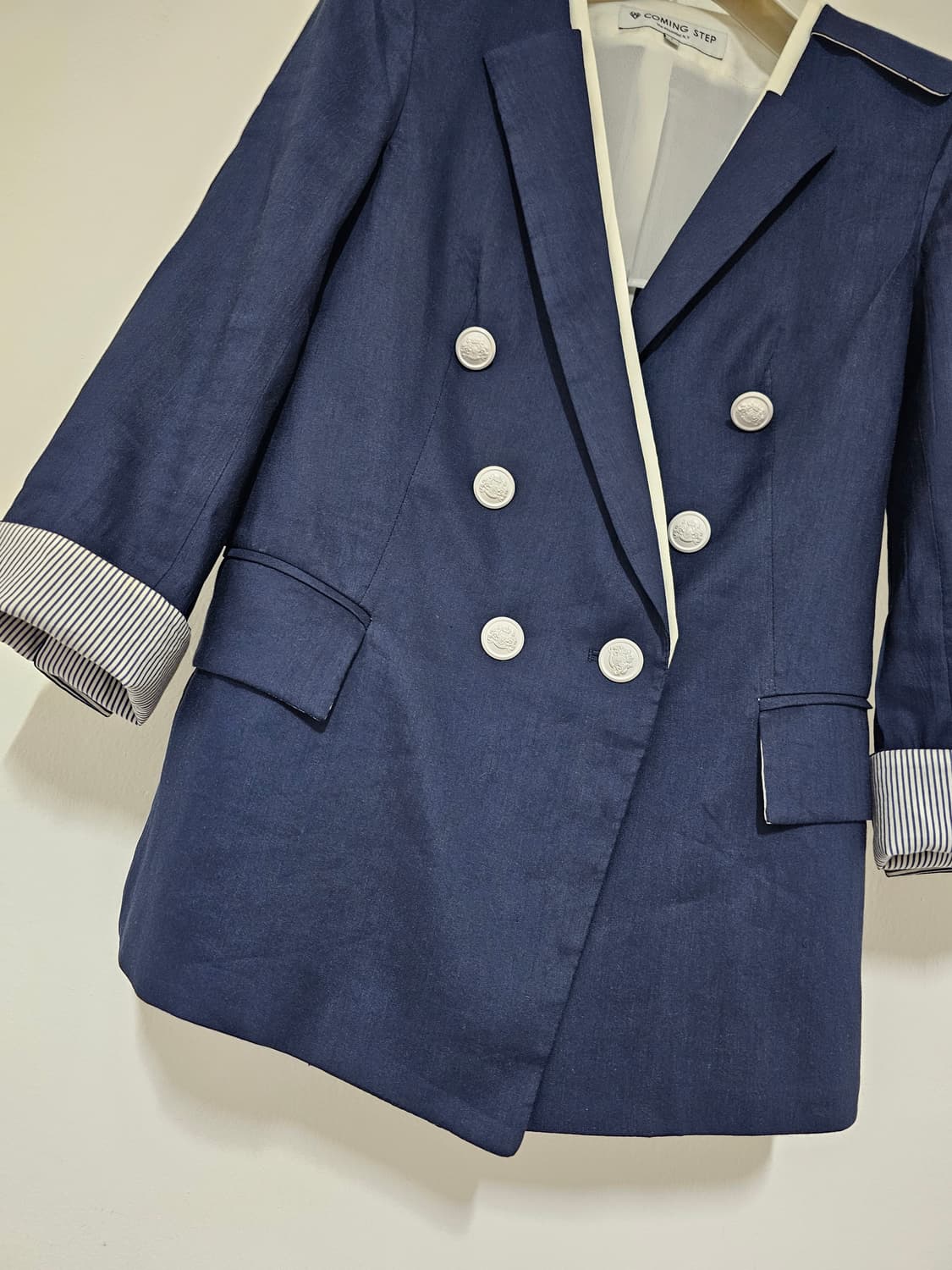 COMING step 커밍스텝 마60% 네이비 더블쟈켓. 44-마른55 상품이미지2