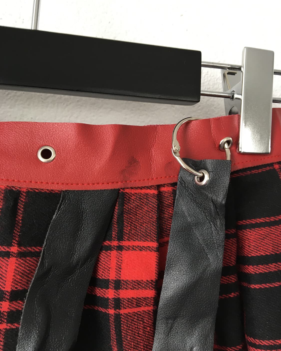 Belted check pattern layered skirt 상품이미지3