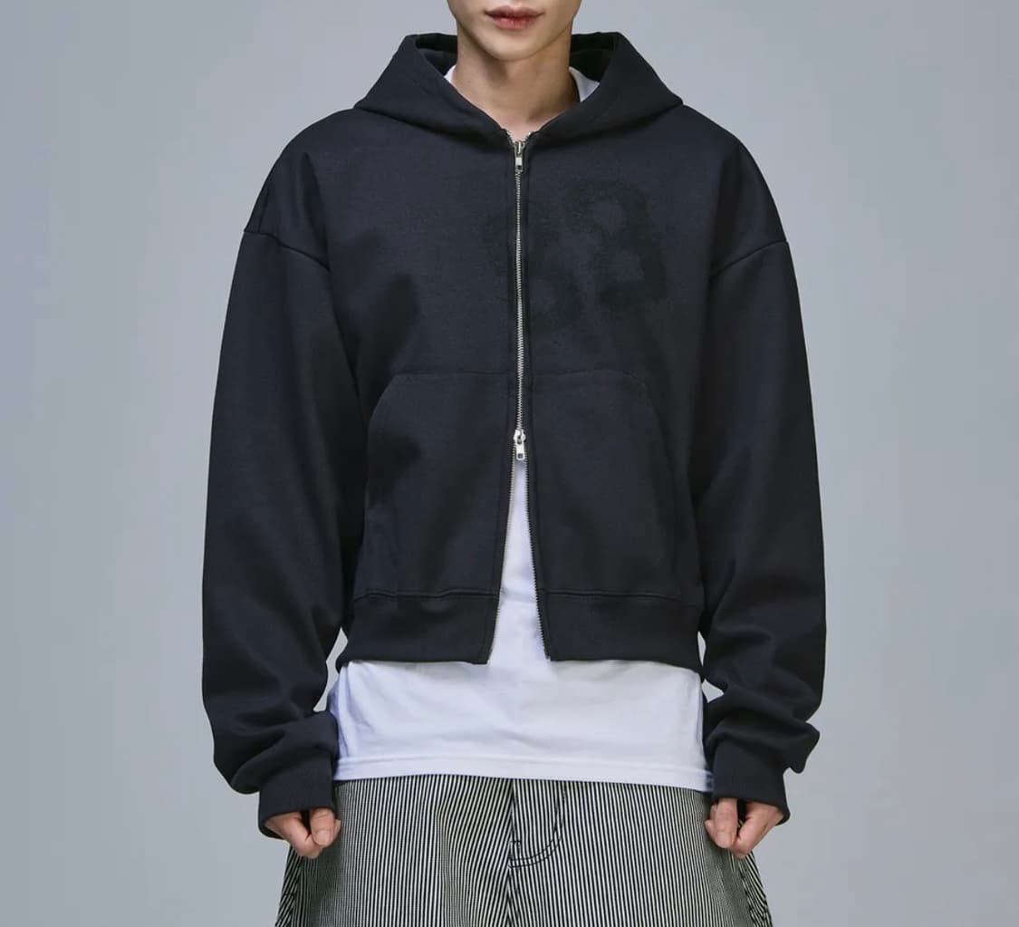 스켈리웩 88크롭 후드집업 차콜 판매합니다 상품이미지1