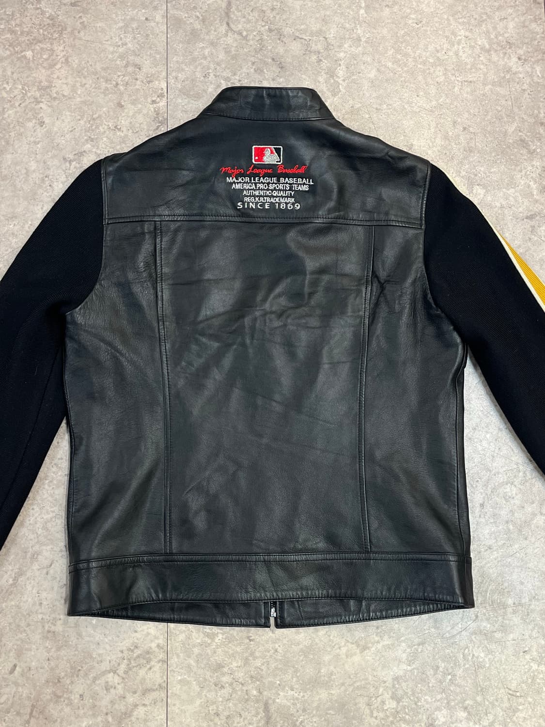 엠엘비 니트 배색 레더 자켓 블랙 95 #csz2298 상품이미지7