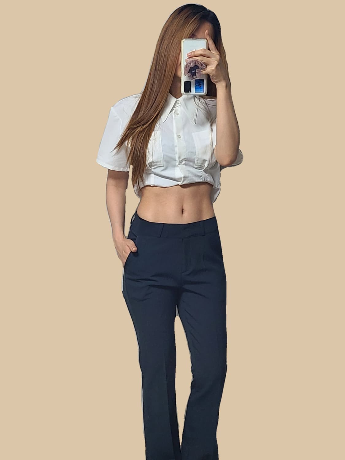 9oz 세미부츠컷 네이비 슬랙스 상품이미지2