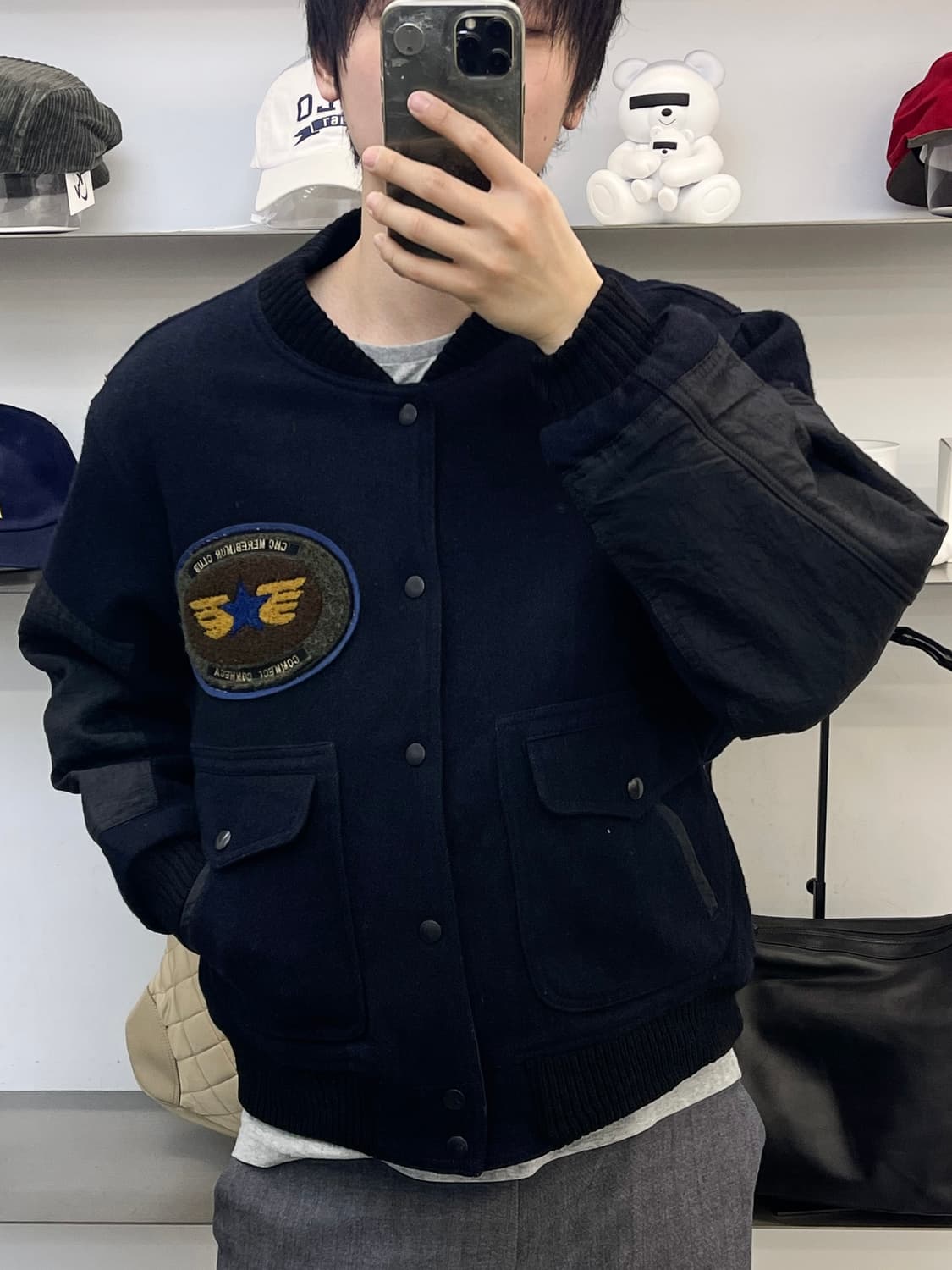 Comme Ci Comme Ca 90s 리버시블 나일론 울 자켓 상품이미지2