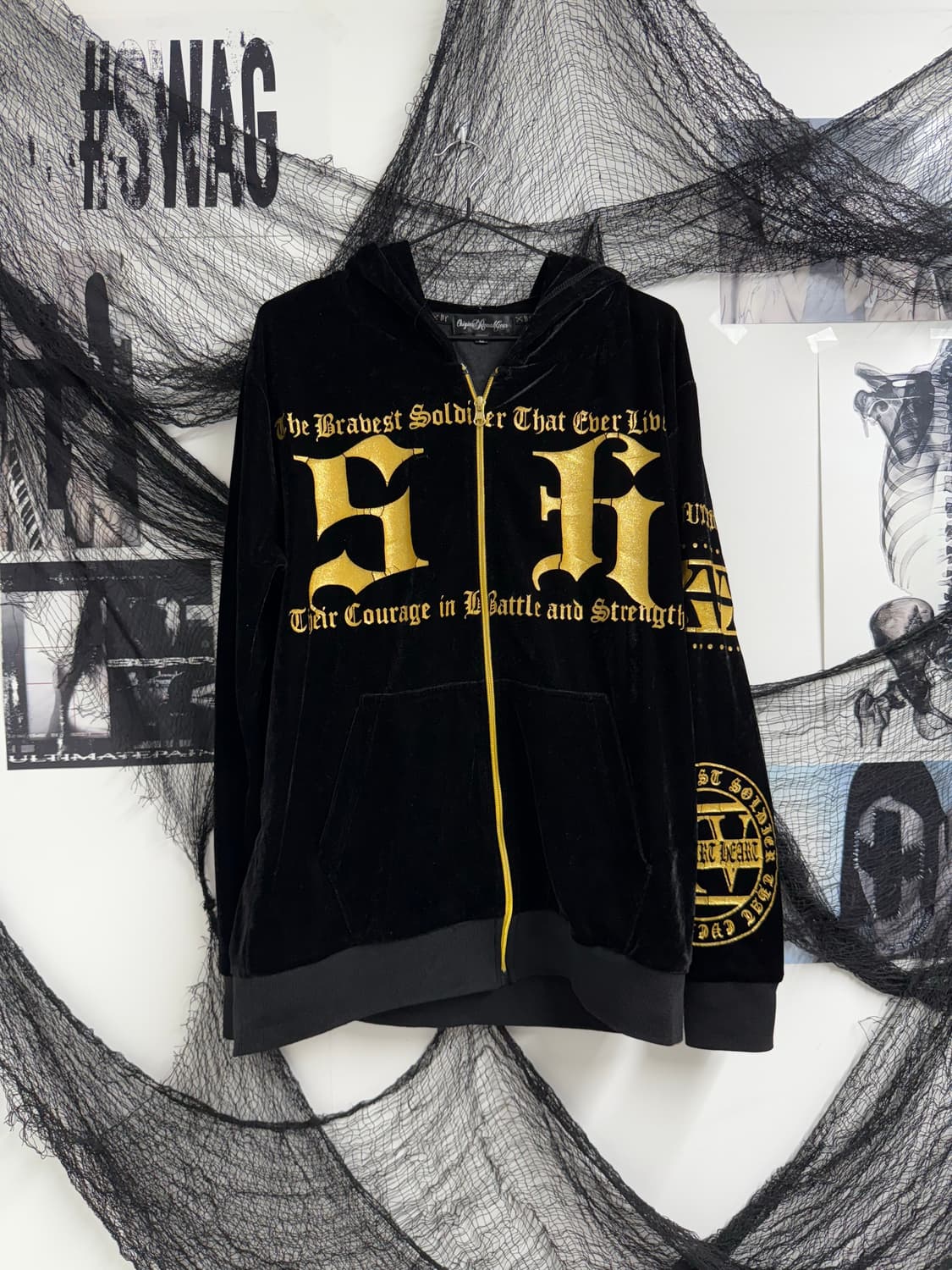 Punk mood velvet printing hoodie   상품이미지3