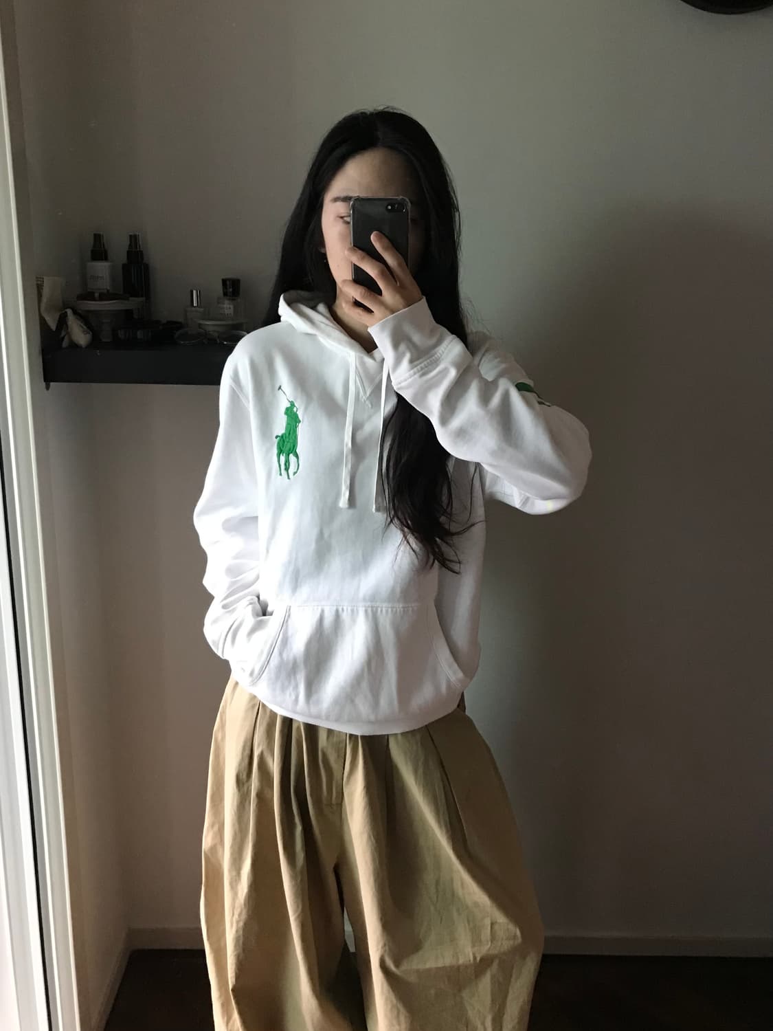 폴로 랄프로렌 빅 포니 화이트 후드티 상품이미지3