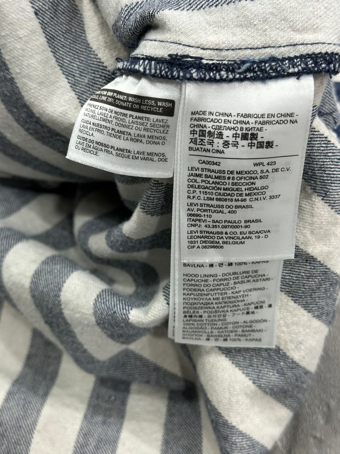 리바이스 스트라이프 후드 셔츠 상품이미지6