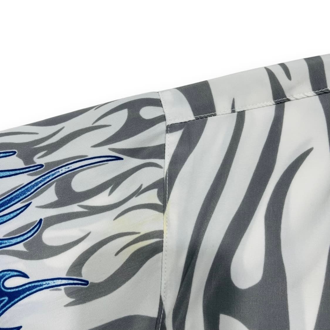 Steve Barry’s 00s 아쿠아 블루 플레임 반팔 셔츠 상품이미지5