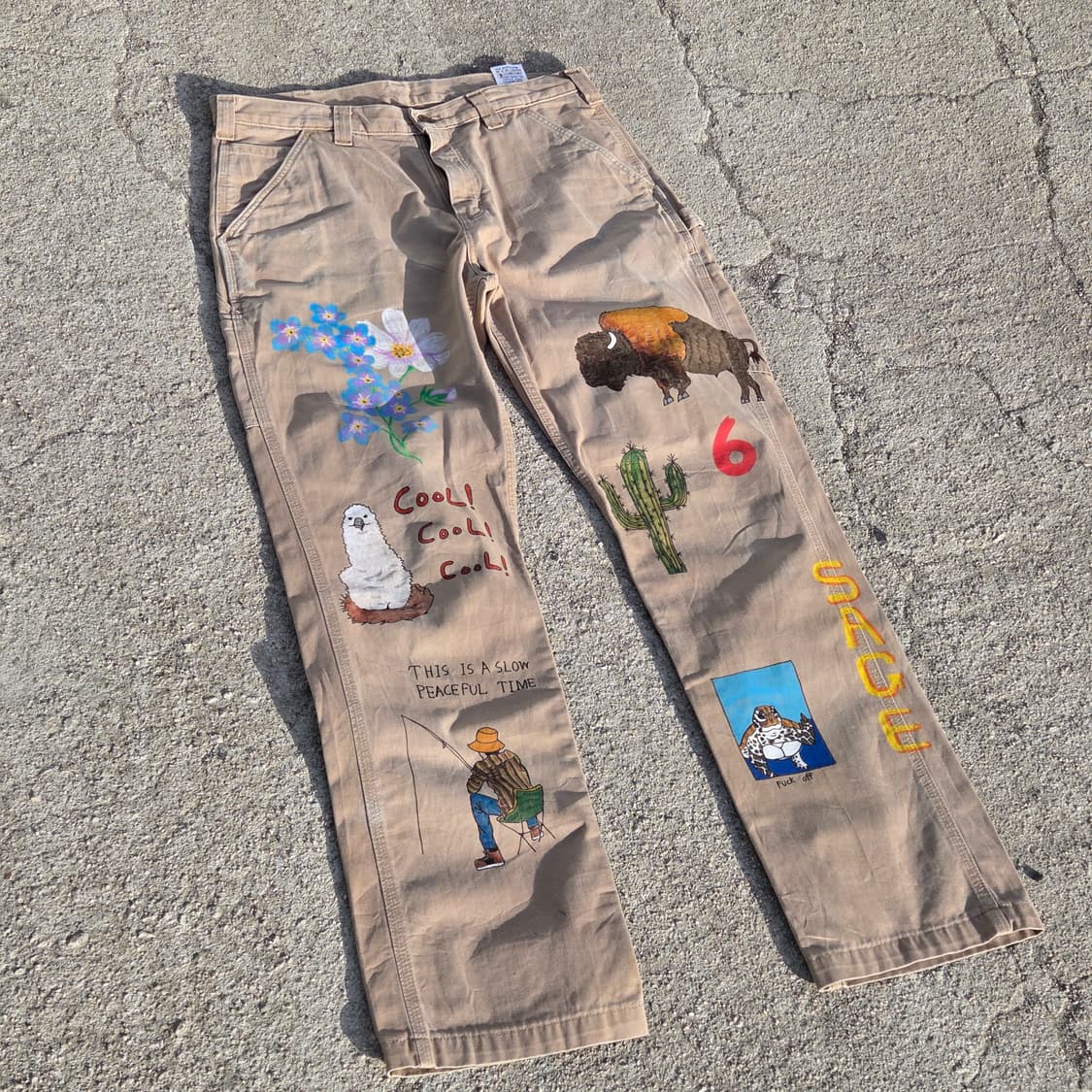 칼하트 핸드드로잉 팬츠 상품이미지1