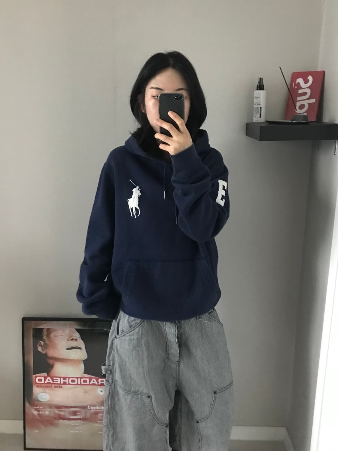 (주)서광 폴로 랄프로렌 빅포니로고 네이비 써멀 헤비 후드티 상품이미지2