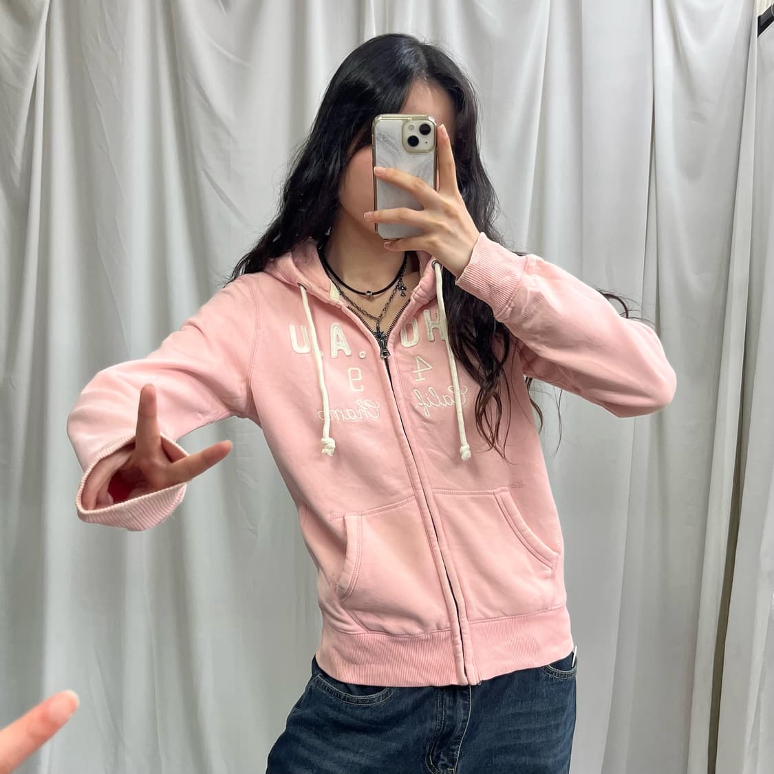 Who.A.U pink hood zip-up 상품이미지2
