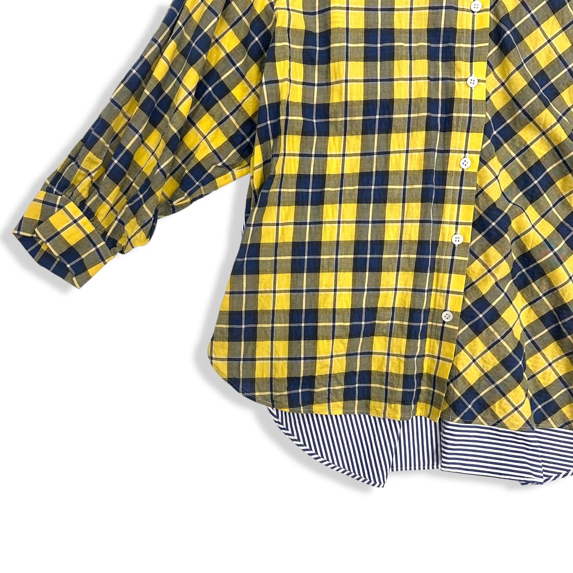 Back Ribbon Two Pattern Shirt 상품이미지5