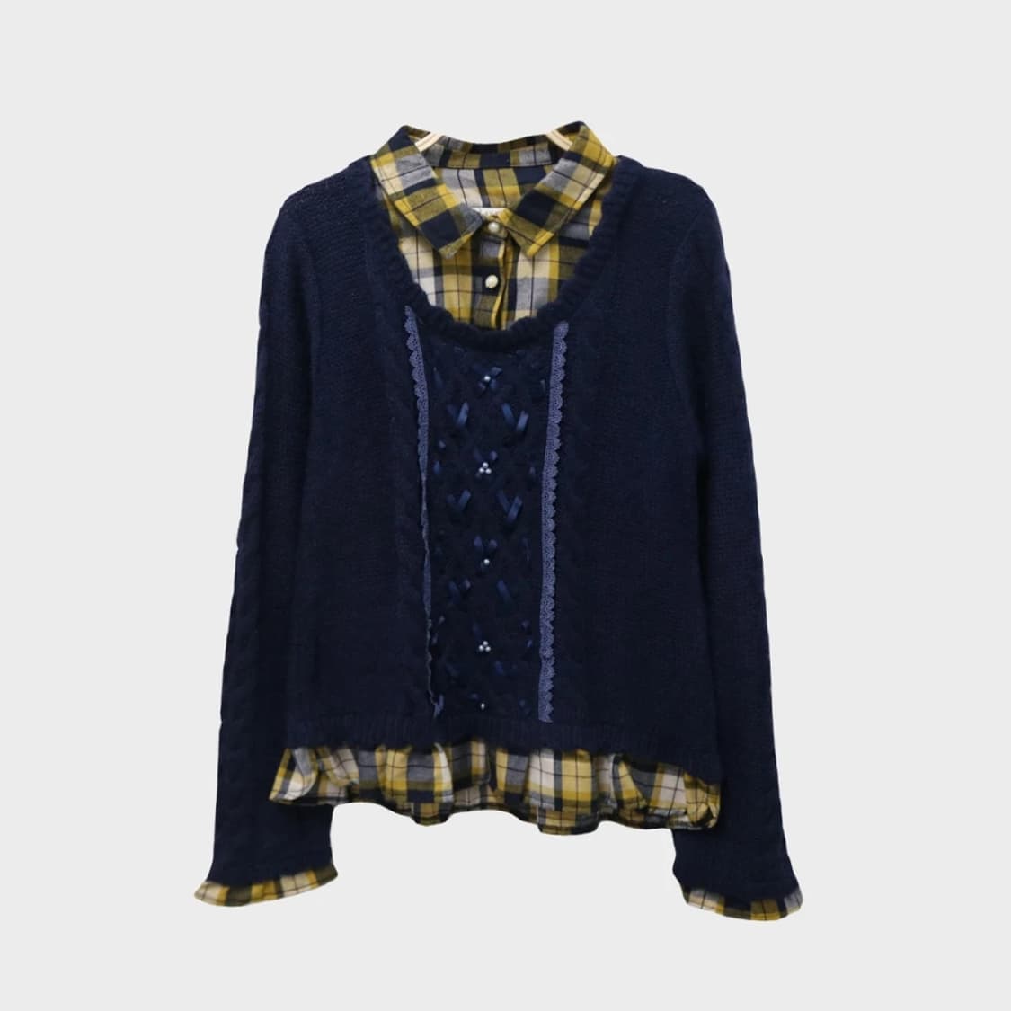 엑시즈팜 발레코어 니트 셔츠 레이어드 티셔츠 63580 상품이미지1