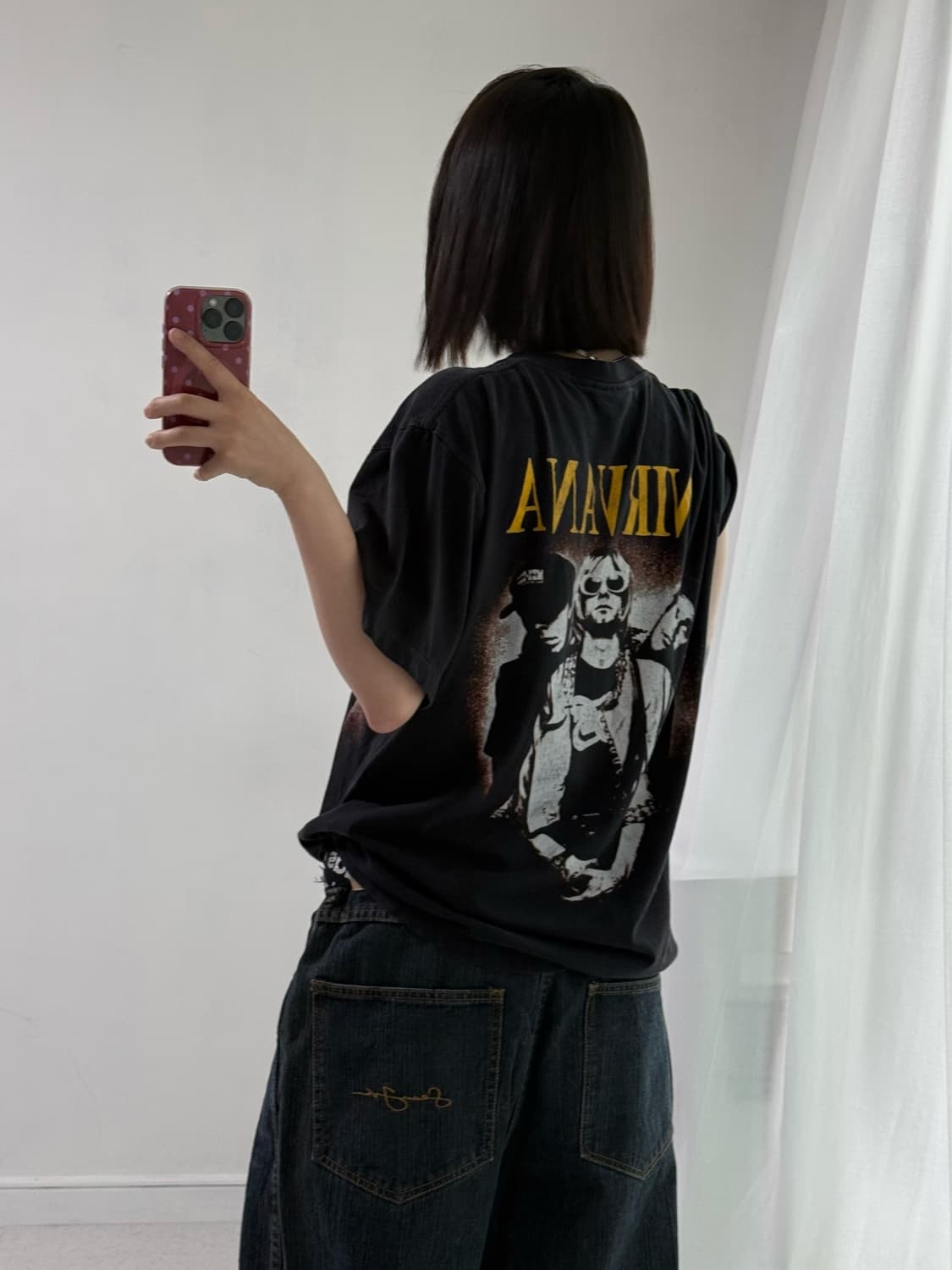 빈티지 너바나 블랙 반팔티 상품이미지4