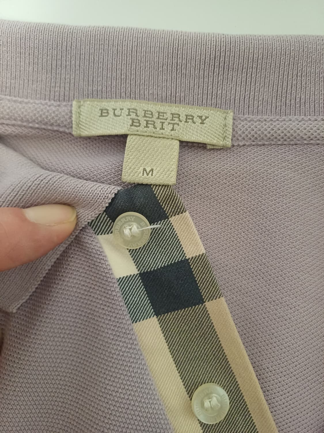 버버리 브릿 하우스체크 롱슬리브 폴로 셔츠 (라벤더 그레이) 상품이미지6