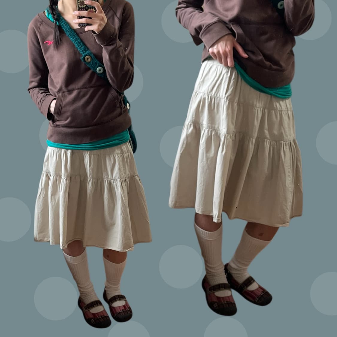 모리걸 빈티지 베이지 캉캉 스커트 상품이미지1