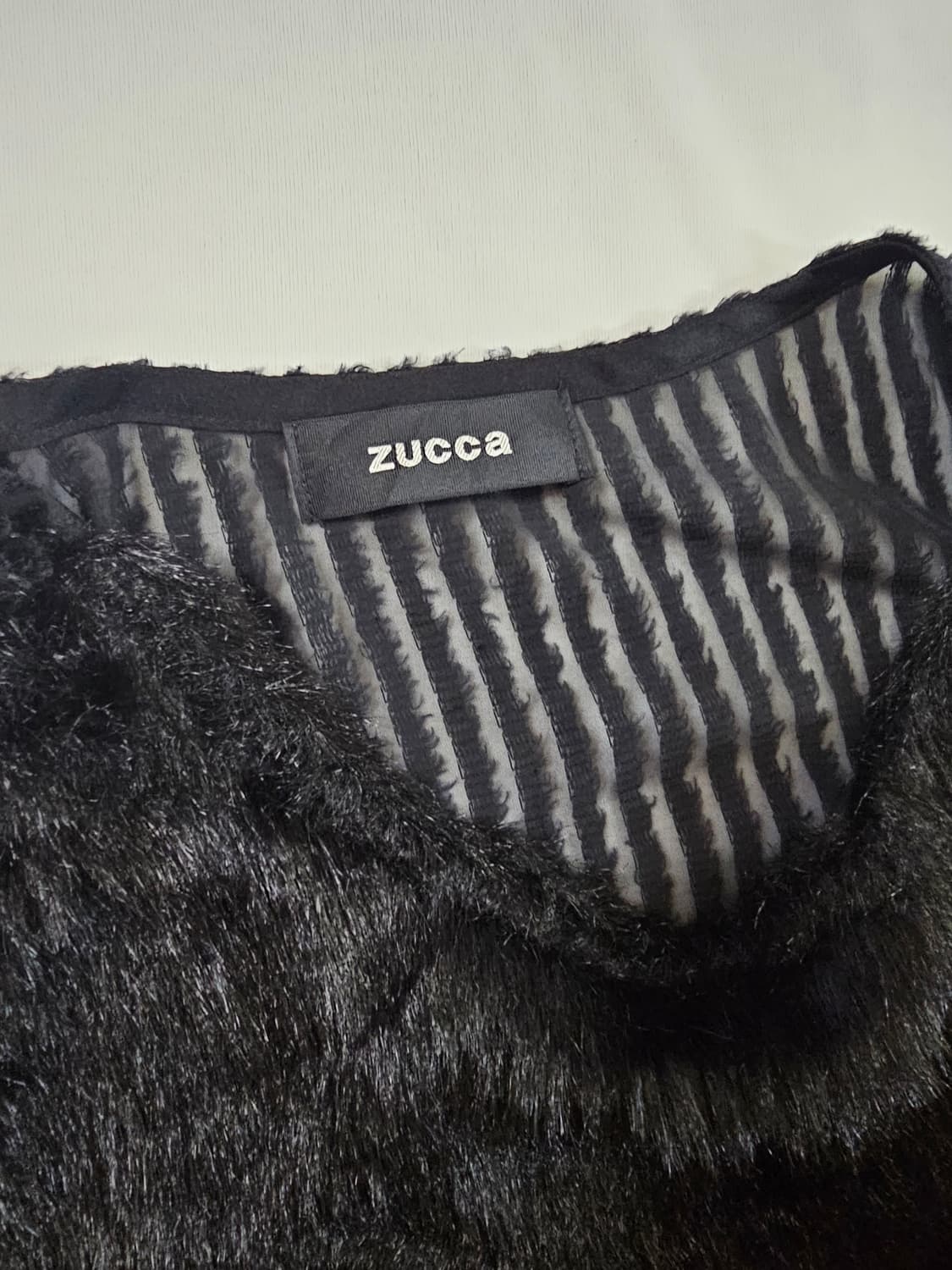 [M] ZUCCA 주카 퍼 시스루 벨벳 어시메트릭  베스트 조끼 원피스 상품이미지5