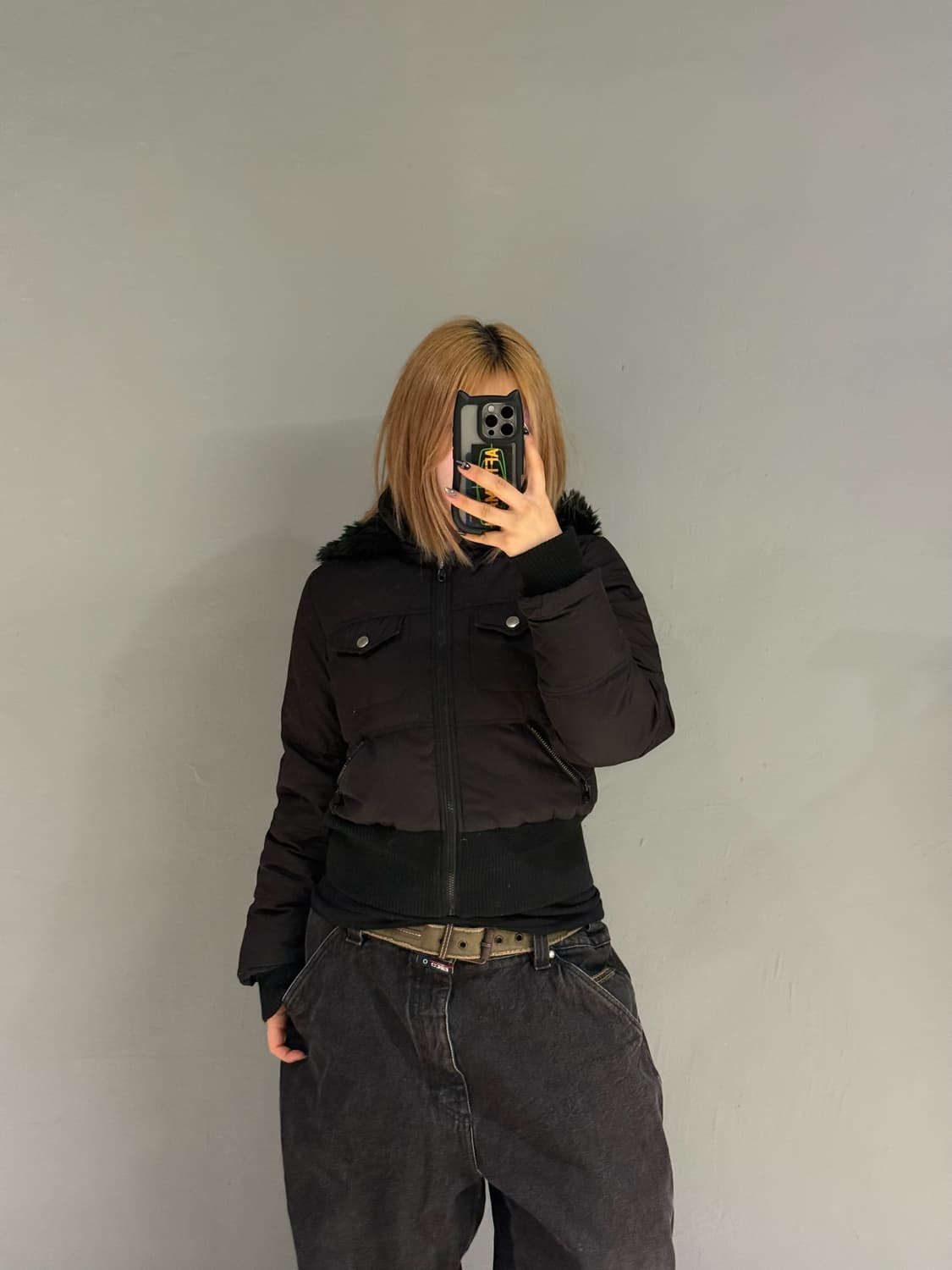 pocket detail fur trimming hood padding 상품이미지2