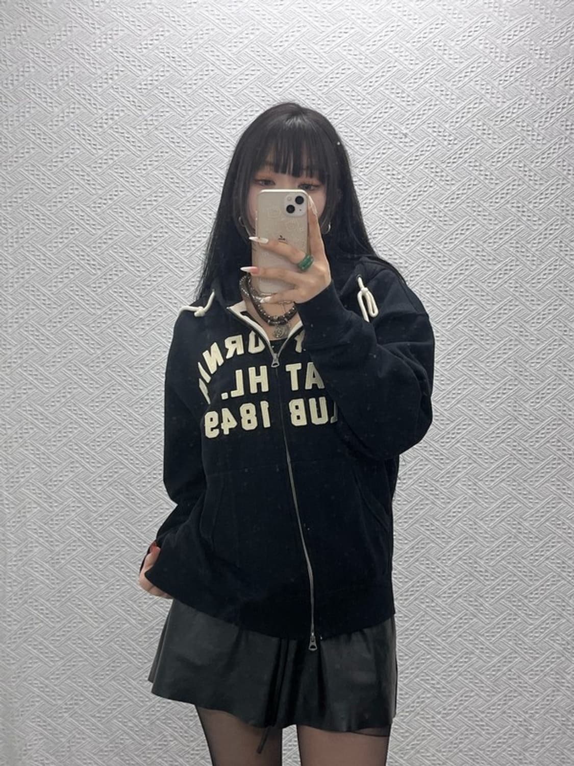 후아유 올드스쿨 레트로 빈티지 레터링 후드집업 M C09423 상품이미지2