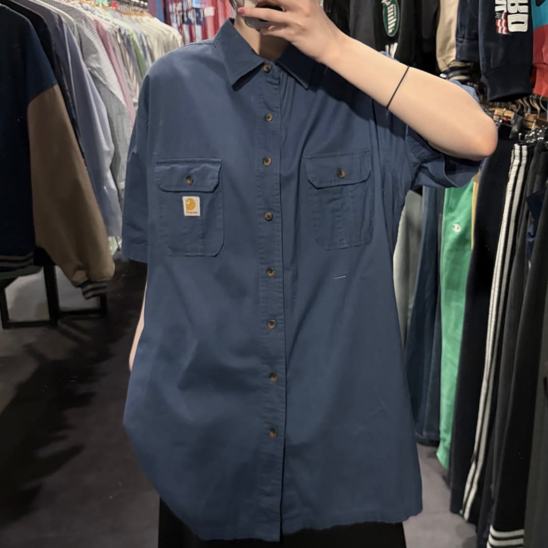 [IM] Carhartt 칼하트 투포켓 반팔 셔츠 블루 상품이미지2
