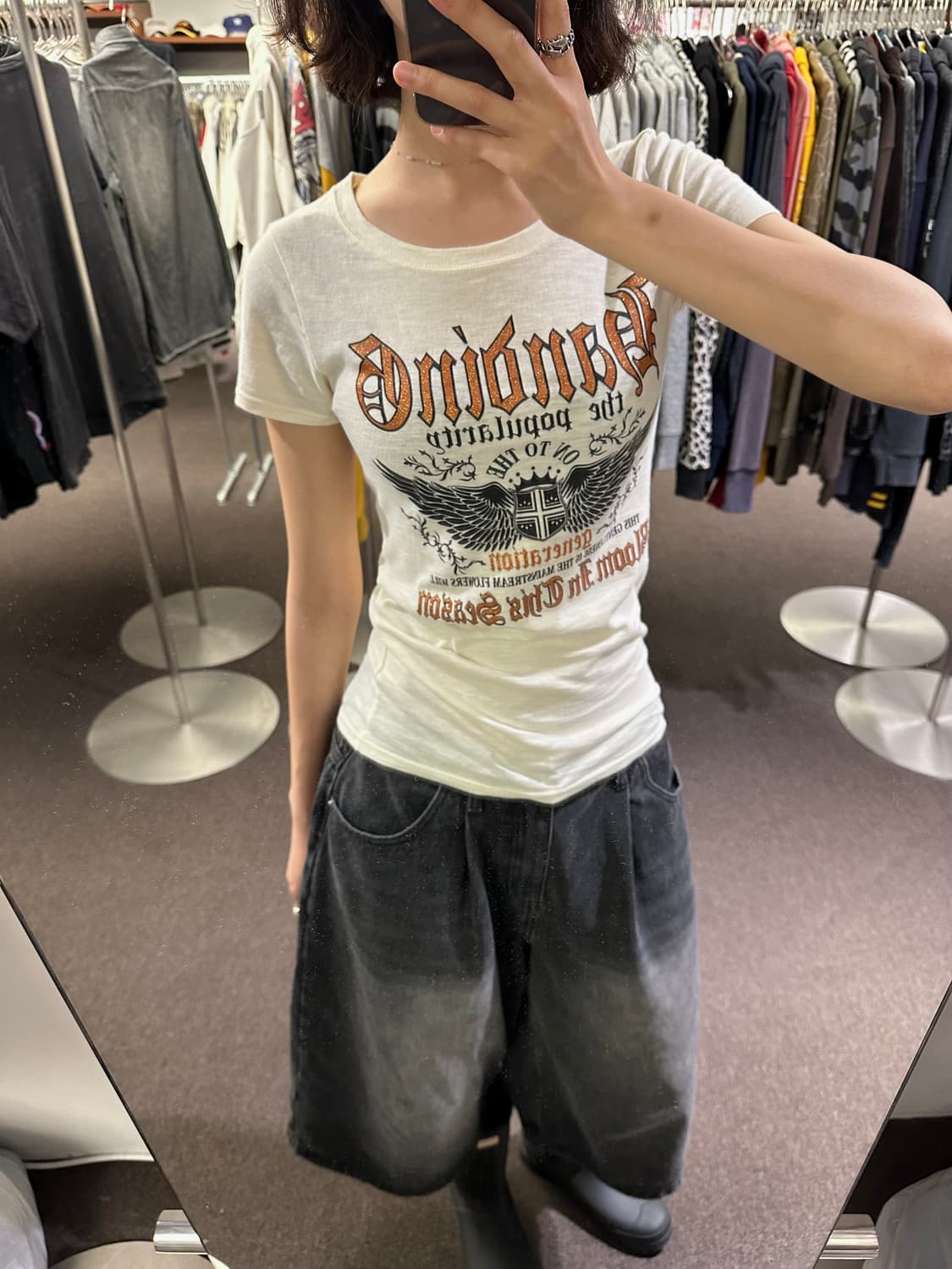 M)Japanese vintage y2k 펑크 레터링 반팔 상품이미지1
