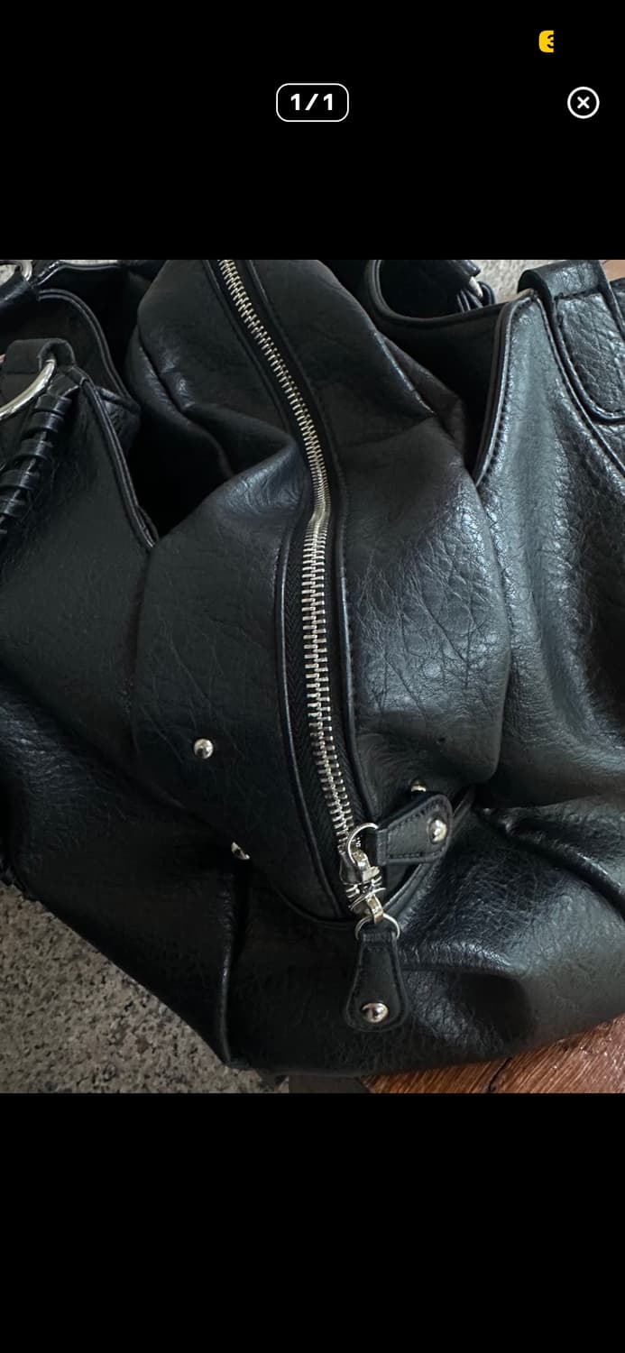 애즈온 보니타 빅백 블랙 가죽 숄더백 상품이미지3