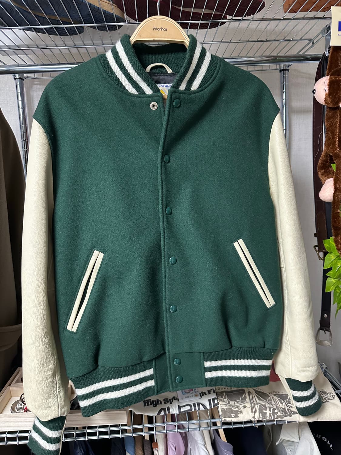 골든베어 바시티 그린/크림 L 상품이미지1