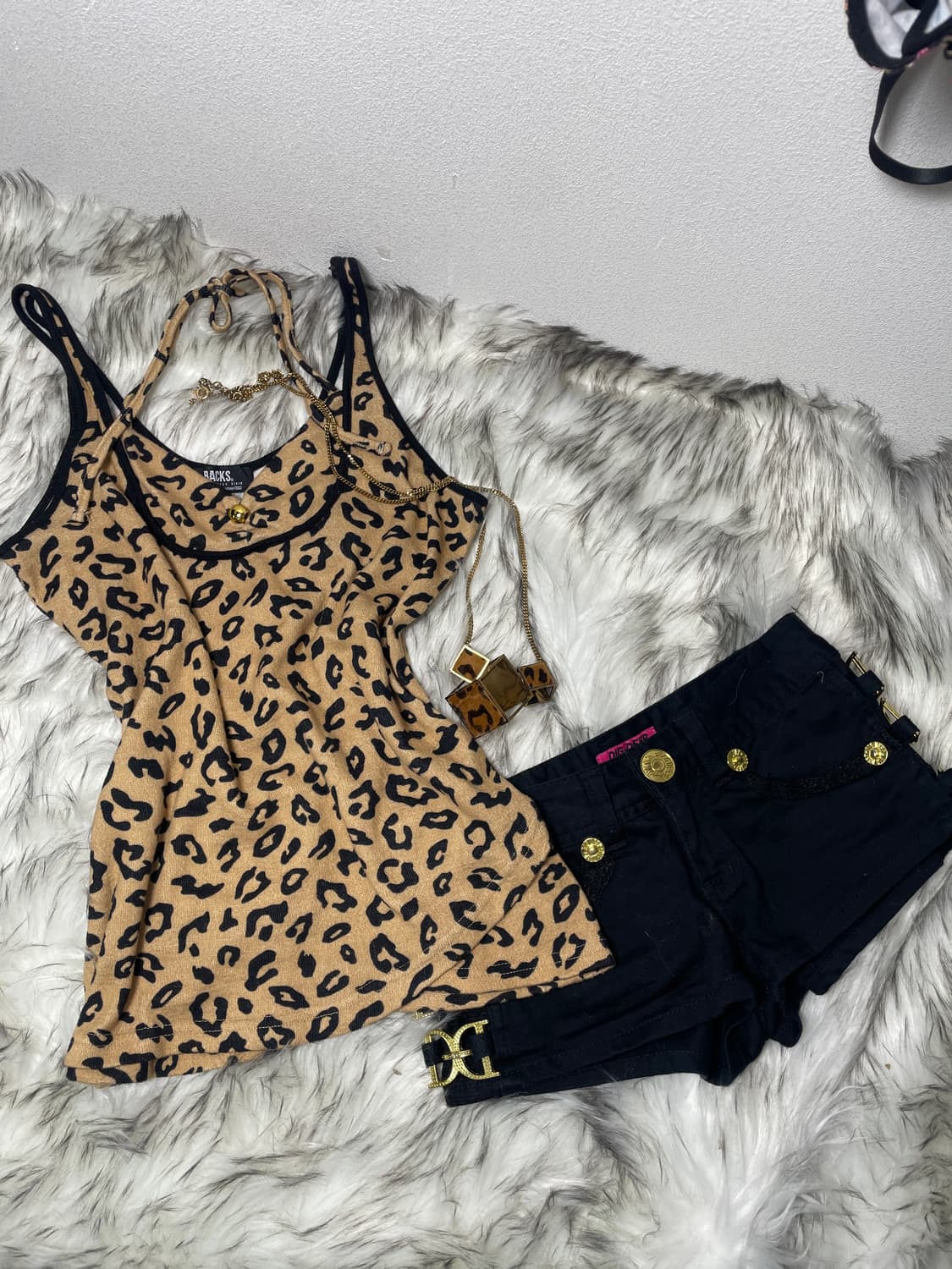 빈티지 호피 홀터넥 슬리브리스 상품이미지1