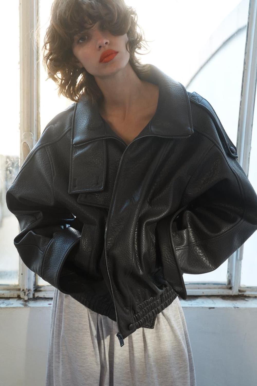 자라 페이크 레더 자켓 M 상품이미지2