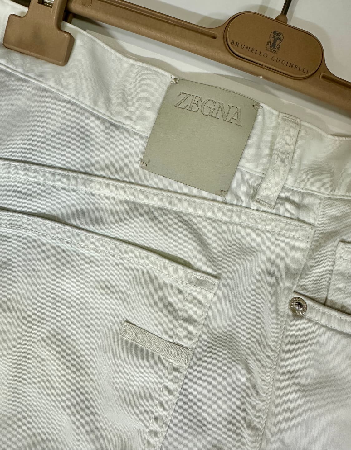 제냐 로시아 데님 팬츠 화이트 크림 슬림핏 36 상품이미지3