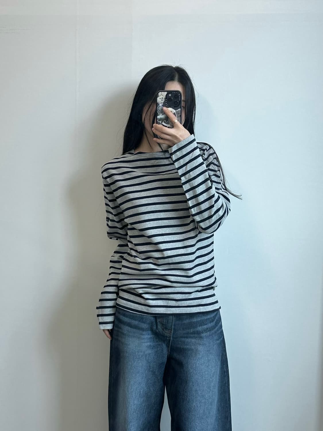 세인트제임스 길도 그레이 스트라이프 롱 슬리브 상품이미지1