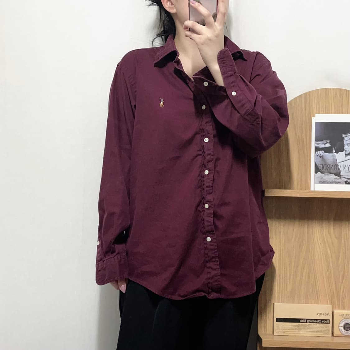 [정품] 폴로 버건디 / 멀티포니 셔츠 [ M ] 상품이미지2