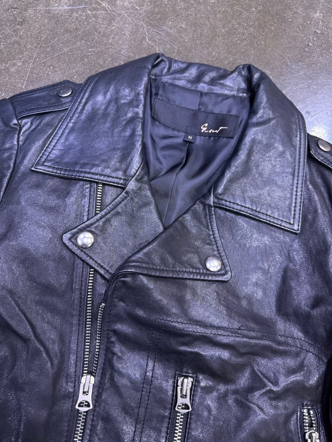 G-cut 양가죽 절개 벨트 더블 라이더 자켓 55 상품이미지3