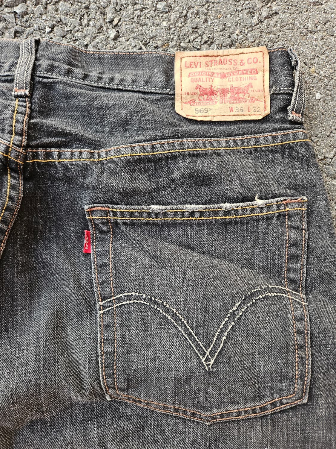 00’s 리바이스 569 흑청 데님 36/32 상품이미지1